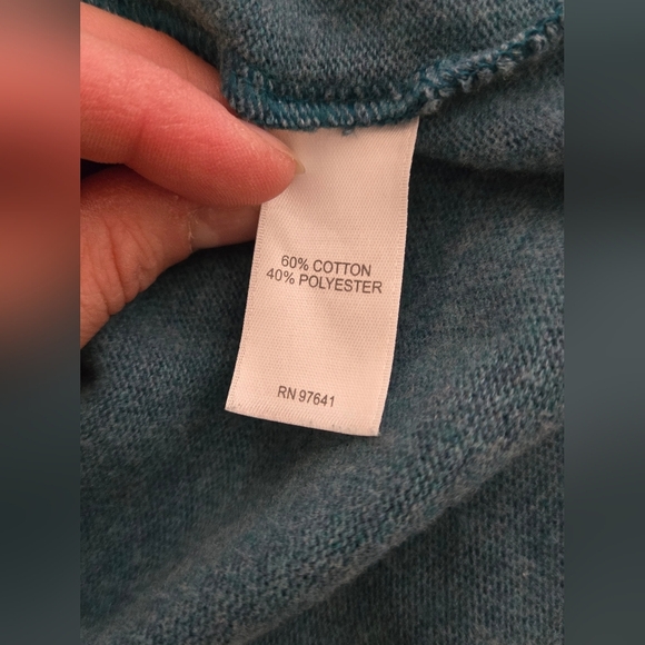 Pure Jill Size XS Teal Turtleneck Tunic Sweatshirt With Pockets - Picture 6 of 7